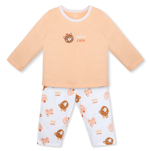 Bộ bé gái dài Animo Easy TX0126045 (1-4Y,Cam sữa-trắng,TT01)