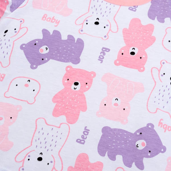 Bộ bé gái ngắn Animo Easy TX1225045 (1-4Y,Trắng-hồng,TT04)