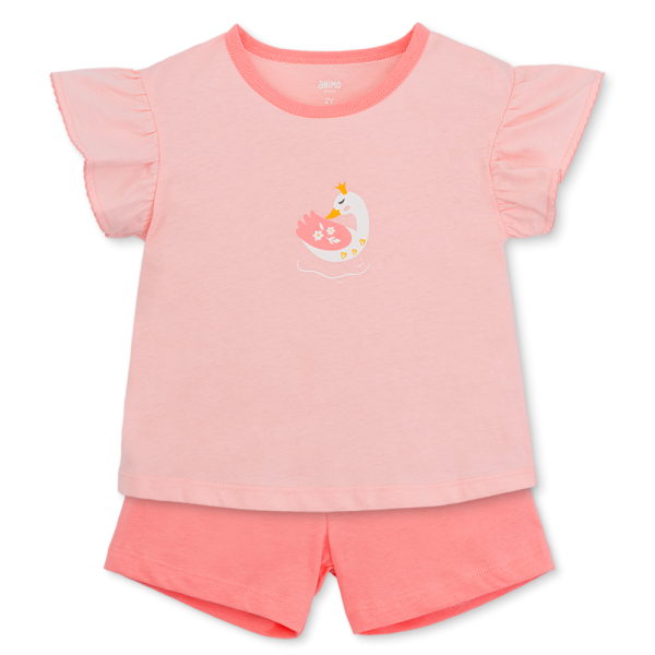 Bộ bé gái ngắn Animo Easy LU1125018 (1-4Y,Hồng,TT01)