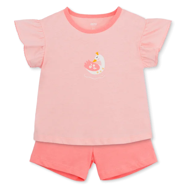 Bộ bé gái ngắn Animo Easy LU1125018 (1-4Y,Hồng,TT01)