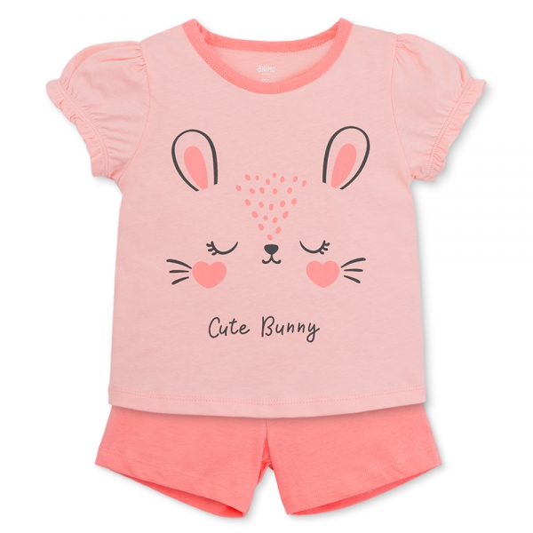 Bộ bé gái ngắn Animo Easy LU1125017 (1-4Y,Hồng,TT02)