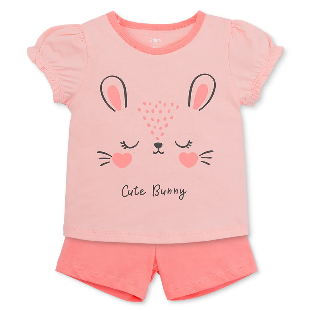 Bộ bé gái ngắn Animo Easy LU1125017 (1-4Y,Hồng,TT02)