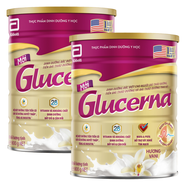 Combo 2 Thực phẩm dinh dưỡng y học Glucerna hương vani 800g