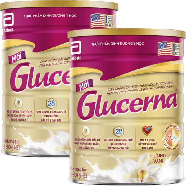 Combo 2 Thực phẩm dinh dưỡng y học Glucerna hương vani 800g