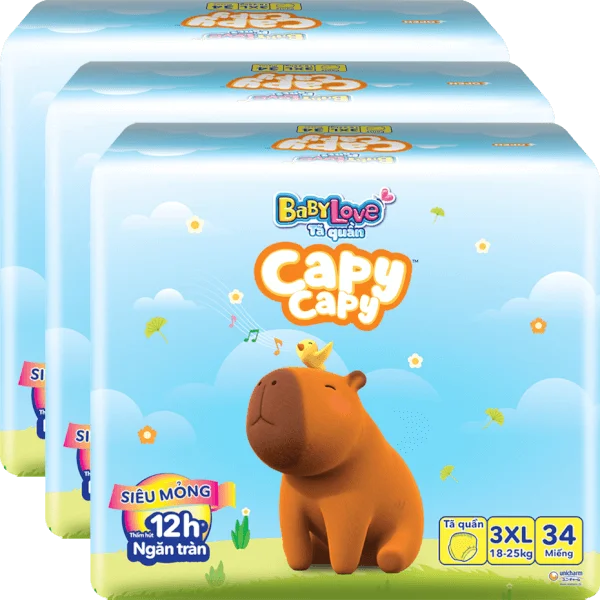 Combo 3 Tã quần Babylove Capy Capy XXXL34 Miếng