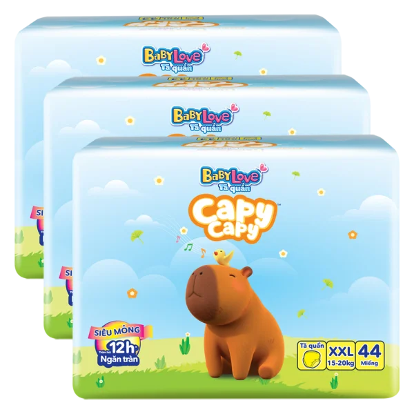 Combo 3 Tã quần Babylove Capy Capy XXL44 Miếng