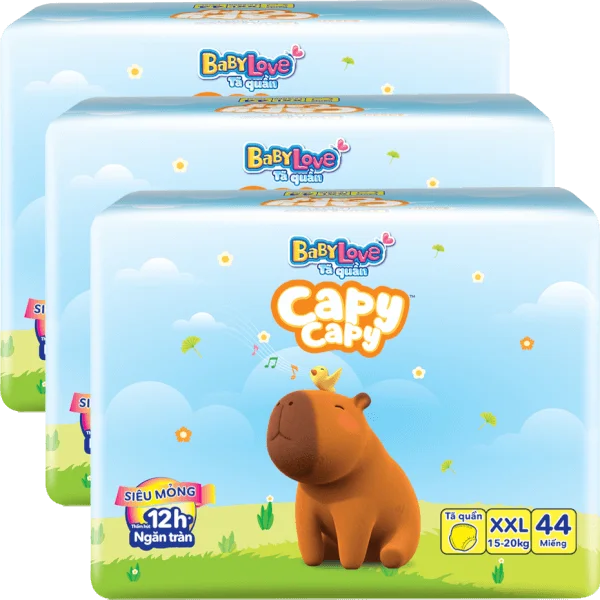Combo 3 Tã quần Babylove Capy Capy XXL44 Miếng