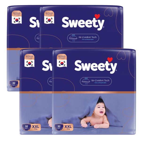 Combo 4 Tã quần Sweety cỡ XXL 32 miếng