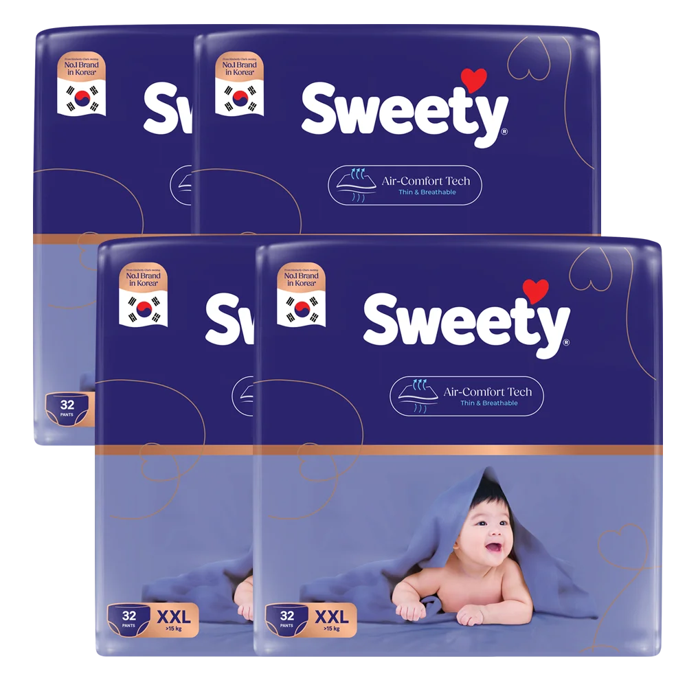 Combo 4 Tã quần Sweety cỡ XXL 32 miếng