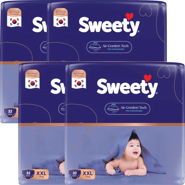 Combo 4 Tã quần Sweety cỡ XXL 32 miếng