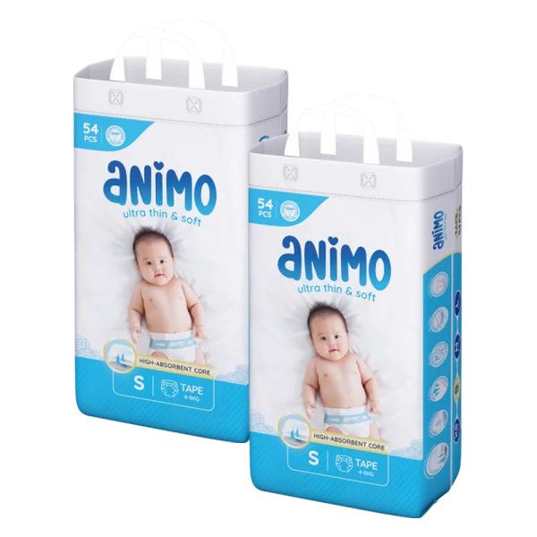 Combo 2 Tã dán Animo Siêu Mềm Thoáng (S, 54 miếng)
