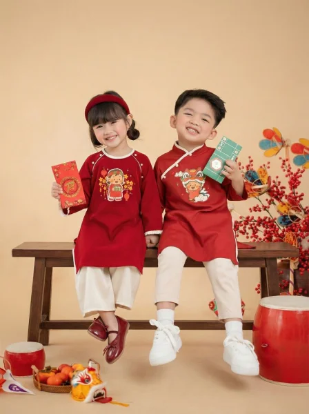 Bộ áo dài Tết bé trai Animo TX0126068 (2-5Y) - Chọn riêng áo/quần