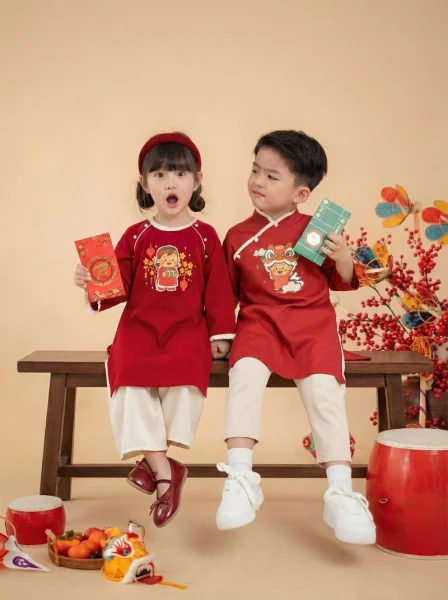 Bộ áo dài Tết bé trai Animo TX0126068 (2-5Y) - Chọn riêng áo/quần