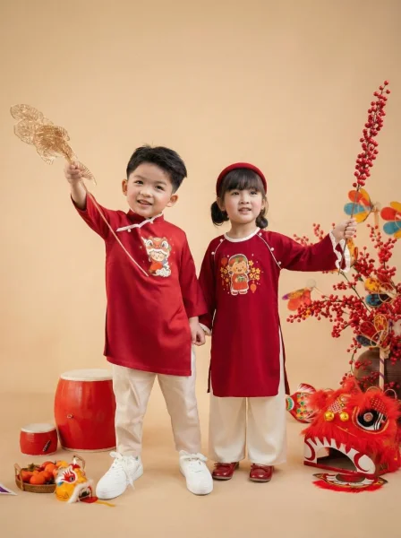 Bộ áo dài Tết bé trai Animo TX0126068 (2-5Y) - Chọn riêng áo/quần