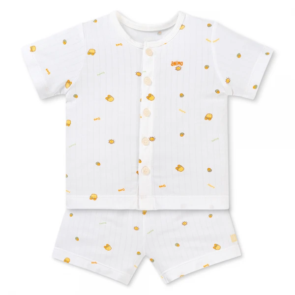 Set 2 bộ kháng khuẩn modal ngắn Animo BMC1125060 (0-24M, Trắng-vàng, TT06)