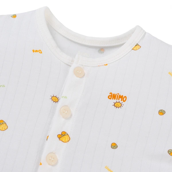 Set 2 bộ kháng khuẩn modal ngắn Animo BMC1125060 (0-24M, Trắng-vàng, TT06)