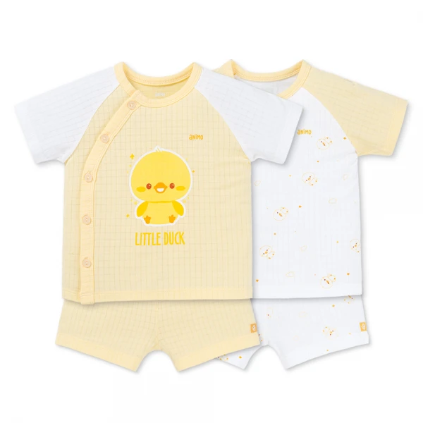 Set 2 bộ rayon chống muỗi ngắn Animo VD1125037 (0-24M, Trắng-vàng nhạt, NN06)