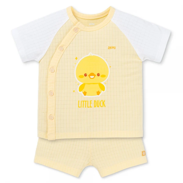 Set 2 bộ rayon chống muỗi ngắn Animo VD1125037 (0-24M, Trắng-vàng nhạt, NN06)