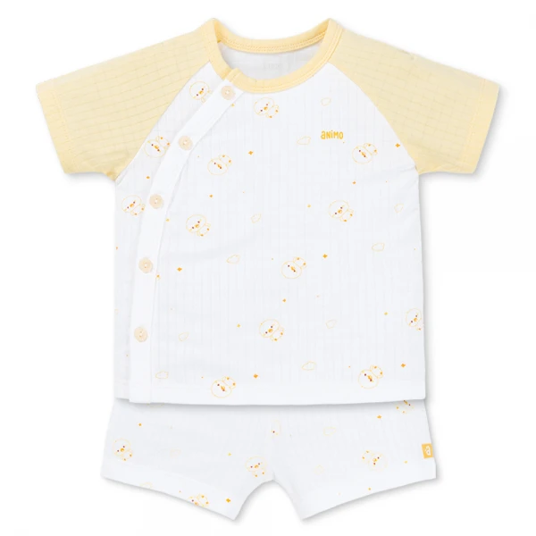 Set 2 bộ rayon chống muỗi ngắn Animo VD1125037 (0-24M, Trắng-vàng nhạt, NN06)