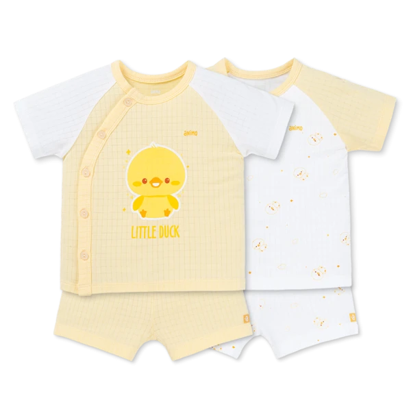 Set 2 bộ rayon chống muỗi ngắn Animo VD1125037 (0-24M, Trắng-vàng nhạt, NN06)