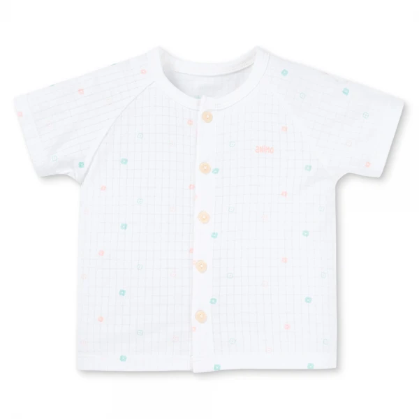 Set 2 bộ rayon chống muỗi ngắn Animo VD1125038 (0-24M, Trắng-hồng cam, NN06)