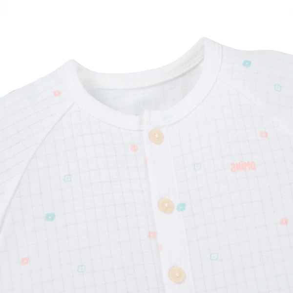 Set 2 bộ rayon chống muỗi ngắn Animo VD1125038 (0-24M, Trắng-hồng cam, NN06)