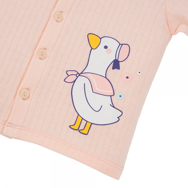 Set 2 bộ rayon chống muỗi ngắn Animo VD1125038 (0-24M, Trắng-hồng cam, NN06)