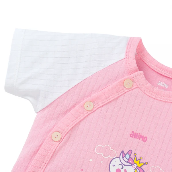 Set 2 bộ rayon chống muỗi ngắn Animo VD1225020 (0-24M, Trắng-hồng tím, NN06)