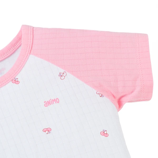 Set 2 bộ rayon chống muỗi ngắn Animo VD1225020 (0-24M, Trắng-hồng tím, NN06)