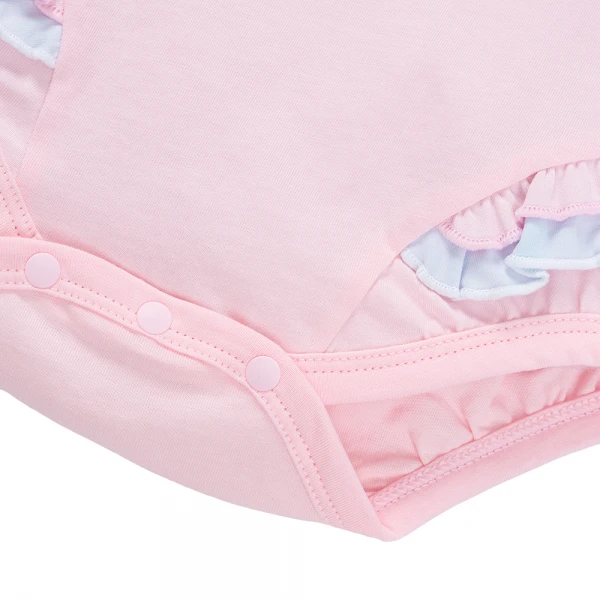 Bodysuit bé gái tam giác Animo VD1125030 (0-9M, Hồng - xanh nhạt, NN01)