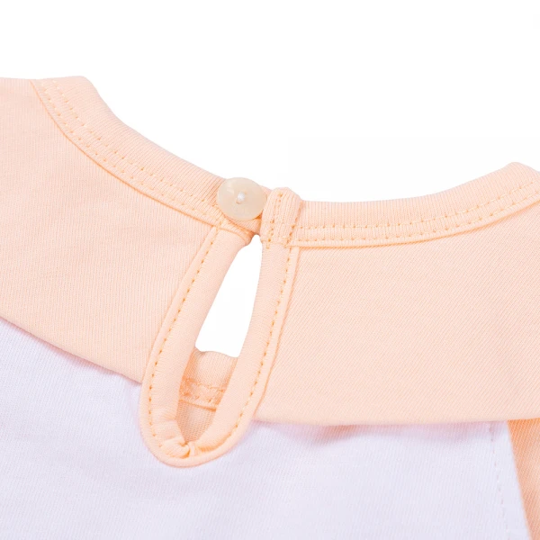 Bodysuit bé gái tam giác Animo VD1025028 (0-9M, Trắng - cam, NN02)