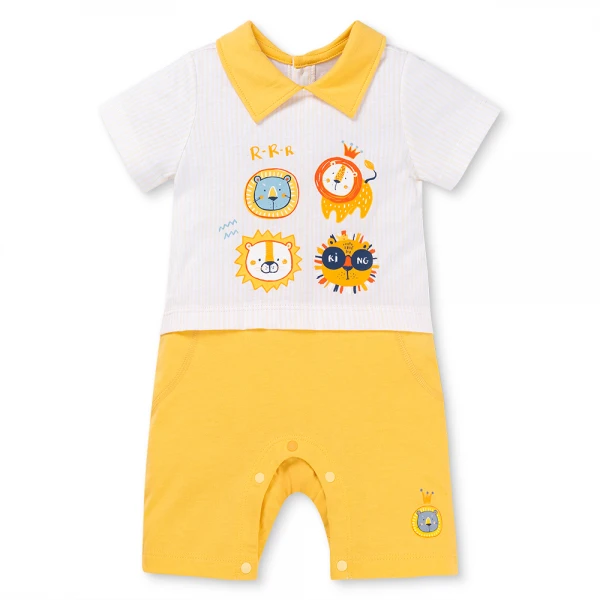Bodysuit bé trai đùi BST roarrr Animo VD0825046 (0-12M, Vàng nhạt, NN01)
