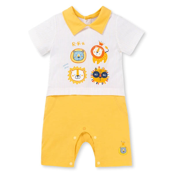 Bodysuit bé trai đùi BST roarrr Animo VD0825046 (0-12M, Vàng nhạt, NN01)