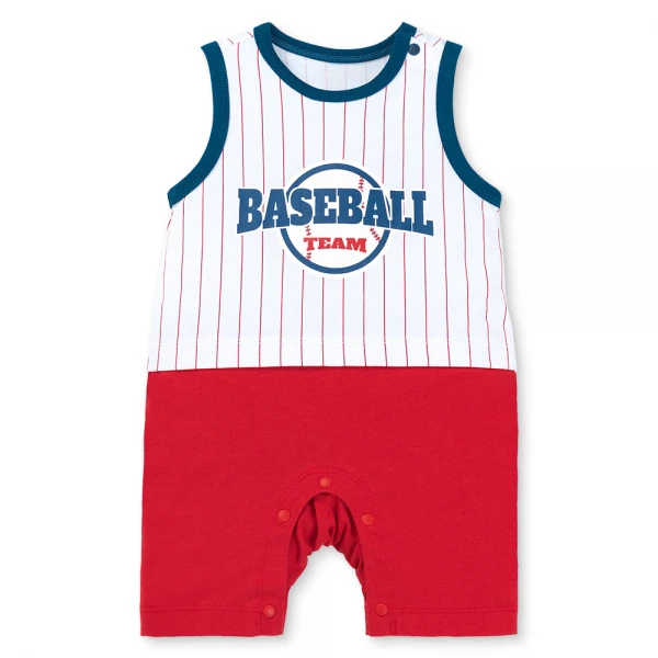 Bodysuit bé trai đùi Animo VD1225013 (0-12M, Trắng - đỏ, TT11)