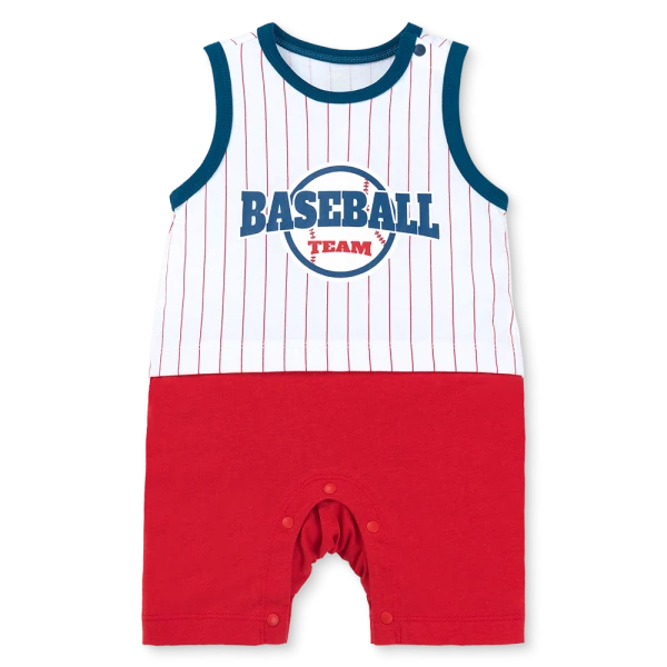 Bodysuit bé trai đùi Animo VD1225013 (0-12M, Trắng - đỏ, TT11)