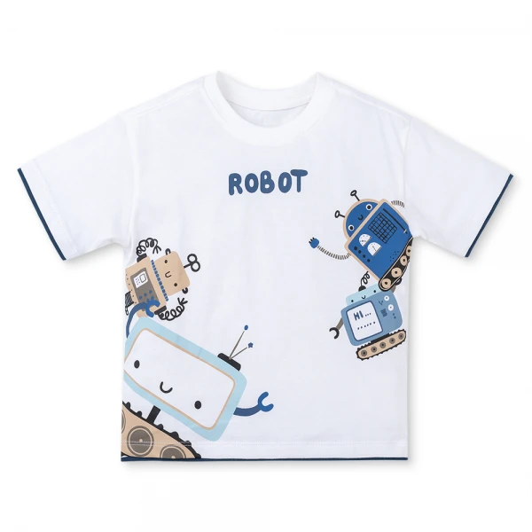 Áo bé trai tay ngắn Animo HN1225026 (1-6Y, Trắng)