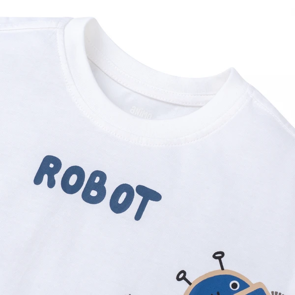 Áo bé trai tay ngắn Animo HN1225026 (1-6Y, Trắng)