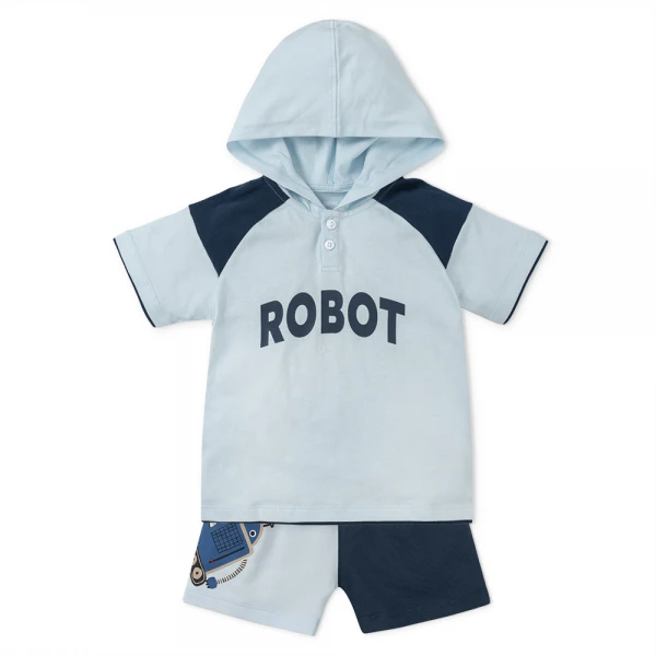 Bộ bé trai ngắn có nón Animo HN1225030 (1-6Y, Biển-dương)