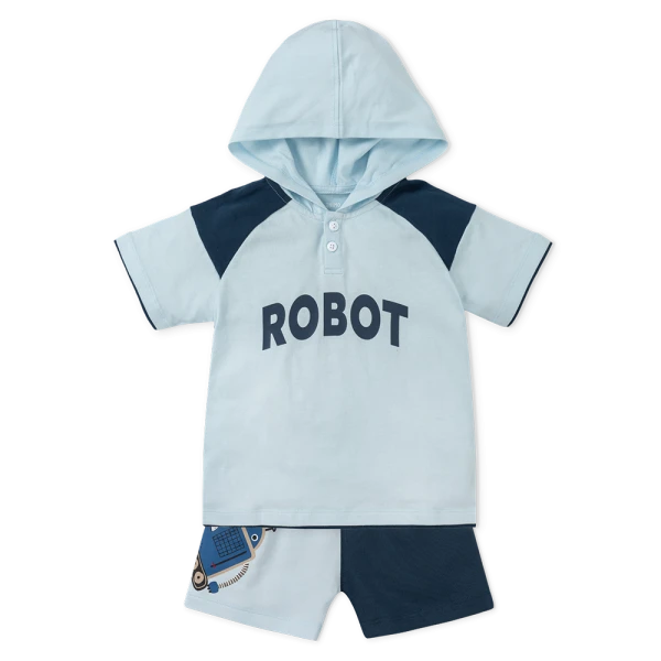 Bộ bé trai ngắn có nón Animo HN1225030 (1-6Y, Biển-dương)