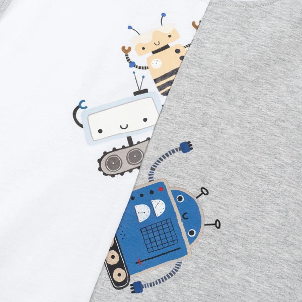 Bộ bé trai áo sát nách quần dài Animo HN1225033 (1-6Y, Trắng-xám)