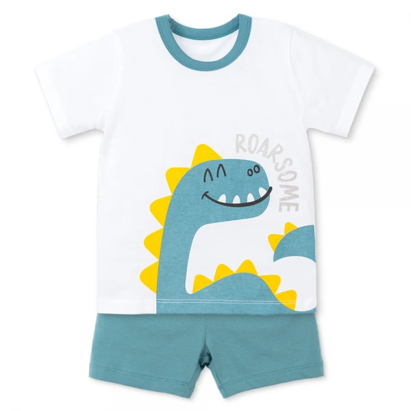 Bộ bé trai ngắn Animo Easy HN0126030 (1-4Y, Trắng-lá)