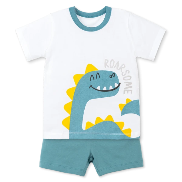 Bộ bé trai ngắn Animo Easy HN0126030 (1-4Y, Trắng-lá)