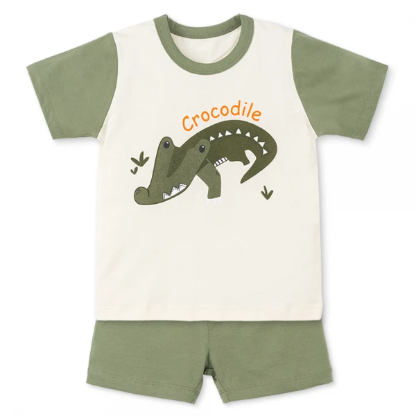 Bộ bé trai ngắn Animo Easy HN0126033 (1-4Y, Kem-rêu)