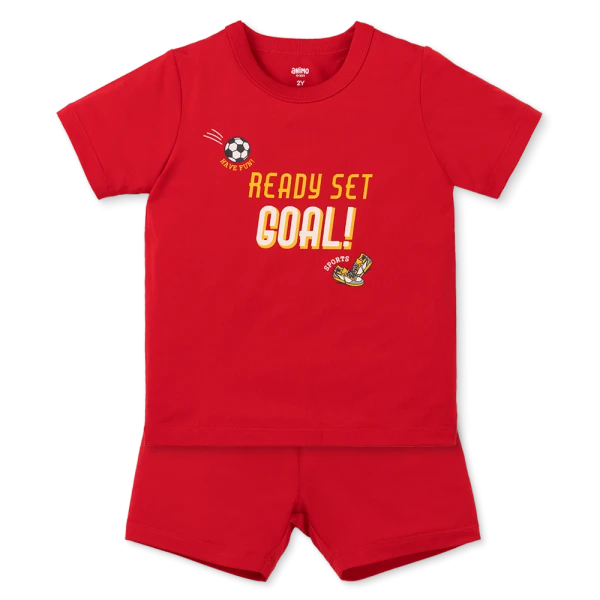 Bộ bé trai ngắn Animo Easy HN0126040 (1-4Y, Đỏ)