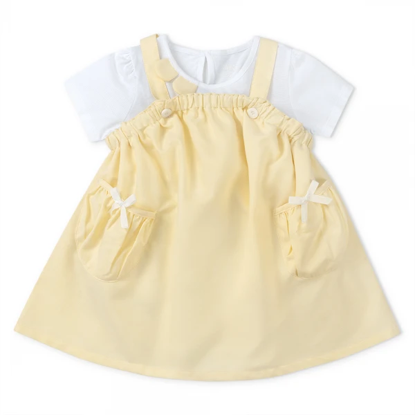 Bộ yếm váy bé gái Animo LU1125045 (1-4Y, Trắng-vàng, TT00)