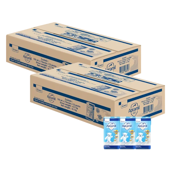 2 thùng Sữa dinh dưỡng pha sẵn Aptamil Kid 110ml, lốc 3 hộp (Từ 1 tuổi)