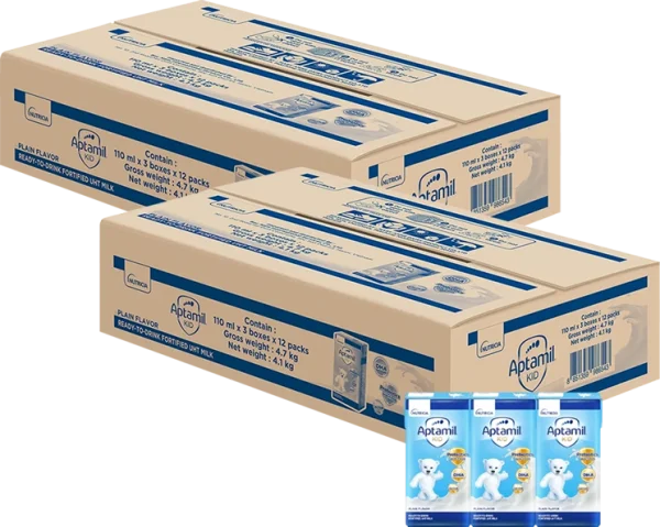 2 thùng Sữa dinh dưỡng pha sẵn Aptamil Kid 110ml, lốc 3 hộp (Từ 1 tuổi)