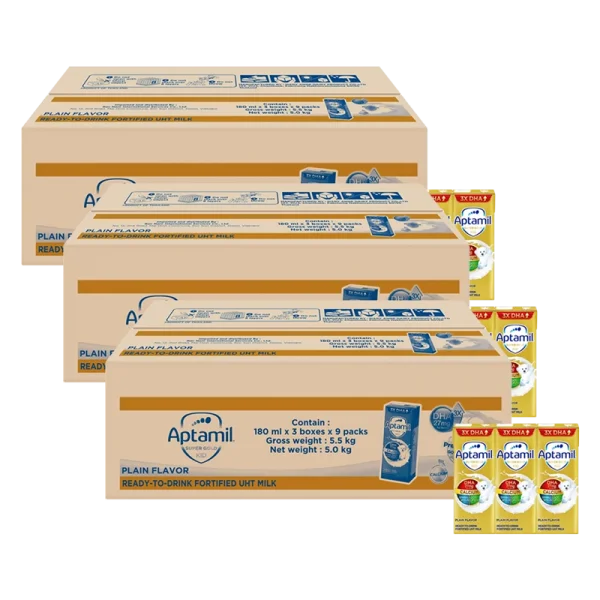 3 thùng Sữa pha sẵn Aptamil Super Gold Kid 180ml (lốc 3 hộp)