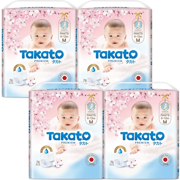 Combo 4 Tã quần Takato siêu mềm mại (M, 76 miếng)