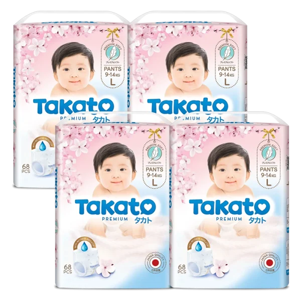 Combo 4 Tã quần Takato siêu mềm mại (L, 68 miếng)